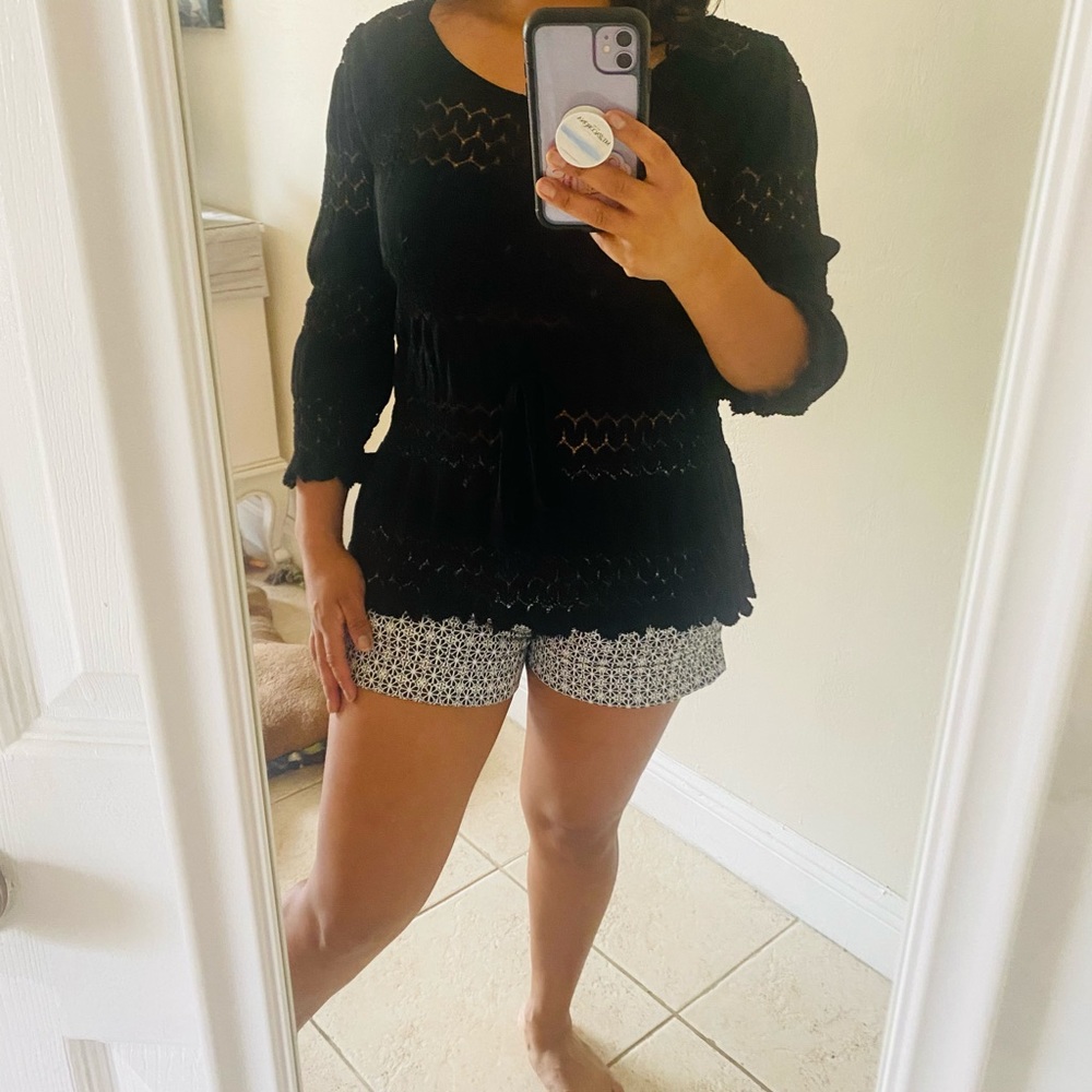 Free people black lace top